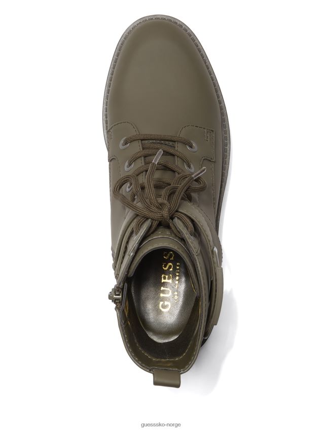 Guess støvete grønne flate kampsko støvete grønn kvinner F0LJ807447