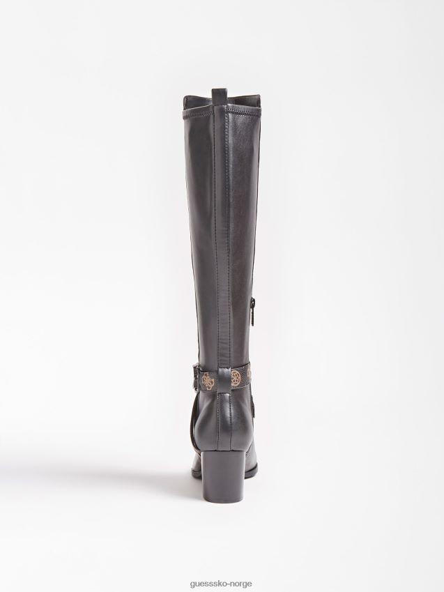 Guess svart Paxley støvel i ekte skinn svart kvinner F0LJ806538