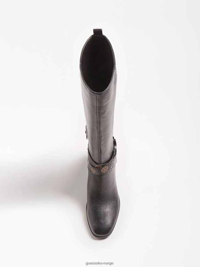 Guess svart Paxley støvel i ekte skinn svart kvinner F0LJ806538