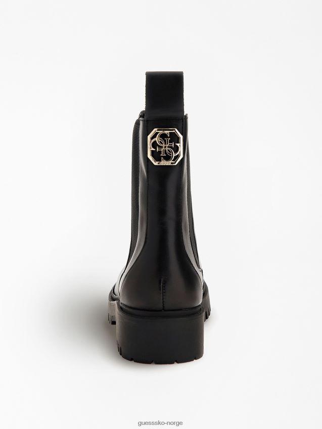 Guess svart eikess blandet lær chelsea støvel svart kvinner F0LJ805521