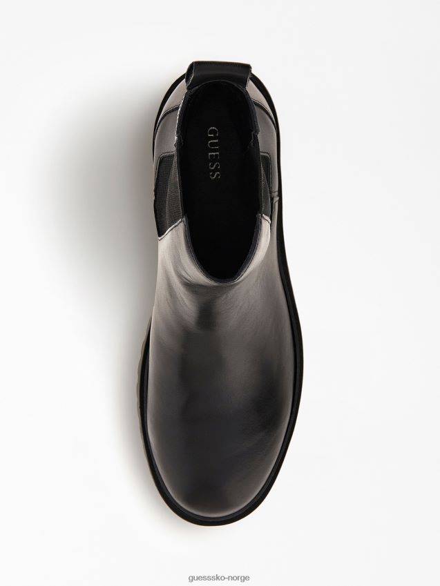 Guess svart eikess blandet lær chelsea støvel svart kvinner F0LJ805521