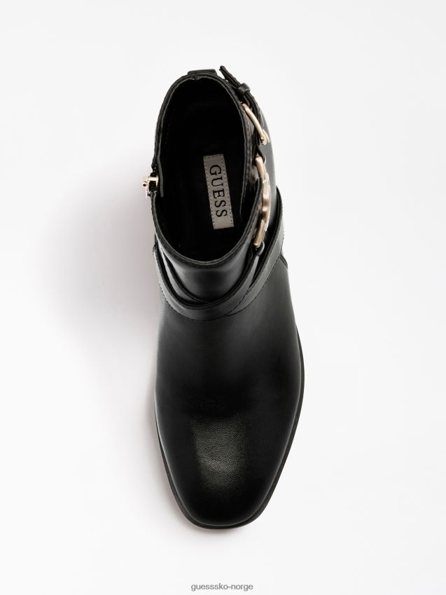 Guess svart floriza ankelstøvlett i ekte skinn svart kvinner F0LJ806071