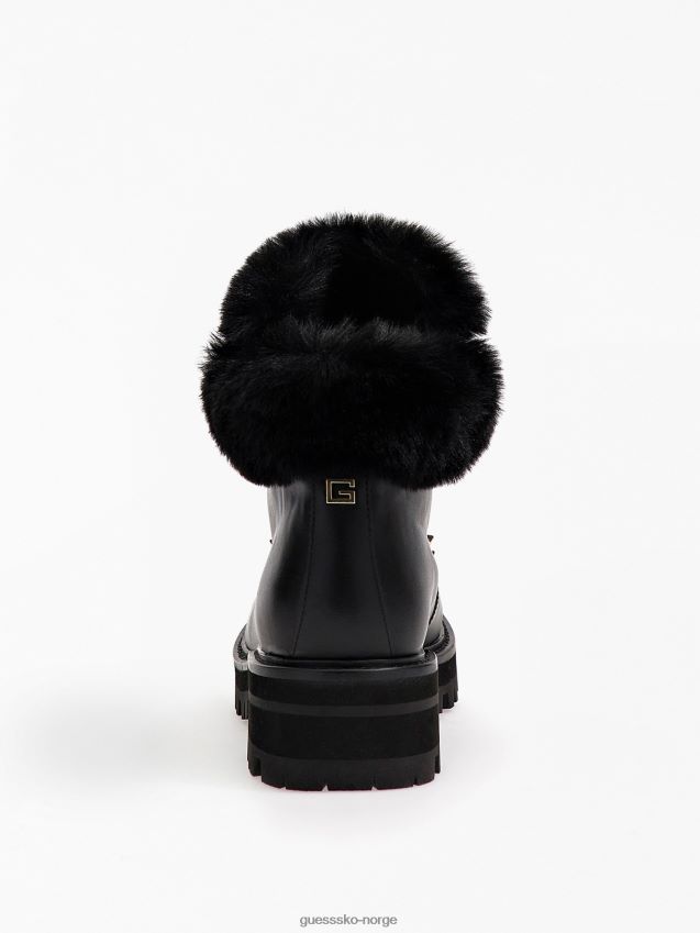 Guess svart fuskepels issa lave støvler svart kvinner F0LJ803192