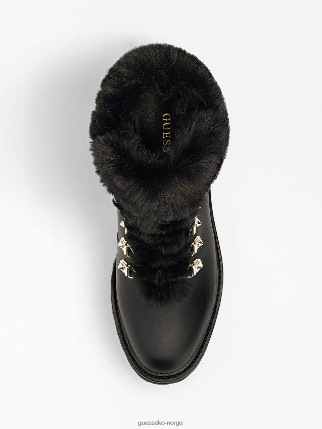 Guess svart fuskepels issa lave støvler svart kvinner F0LJ803192