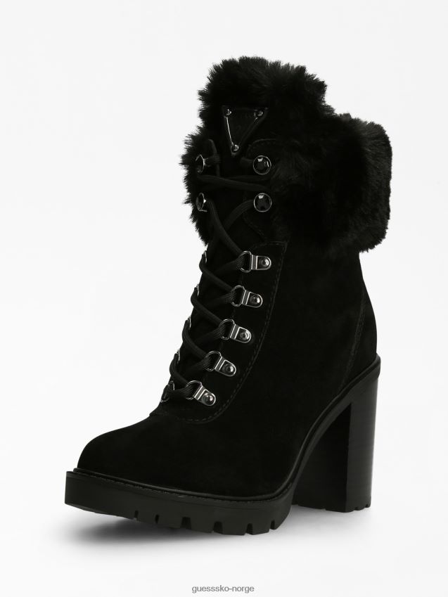 Guess svart gelyn ankelstøvel i ekte skinn svart kvinner F0LJ805591