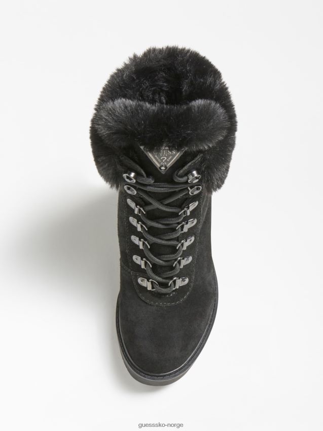 Guess svart gelyn ankelstøvel i ekte skinn svart kvinner F0LJ805591