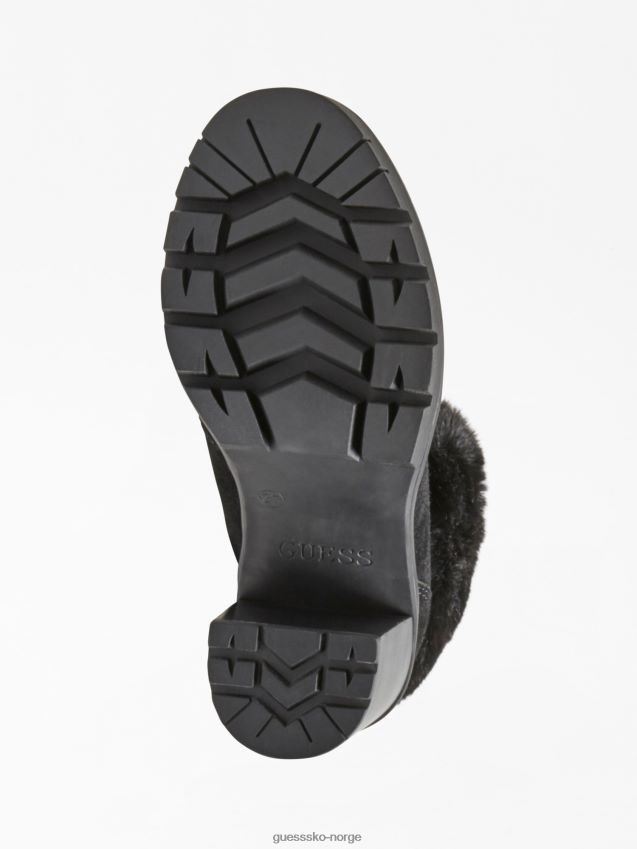 Guess svart gelyn ankelstøvel i ekte skinn svart kvinner F0LJ805591