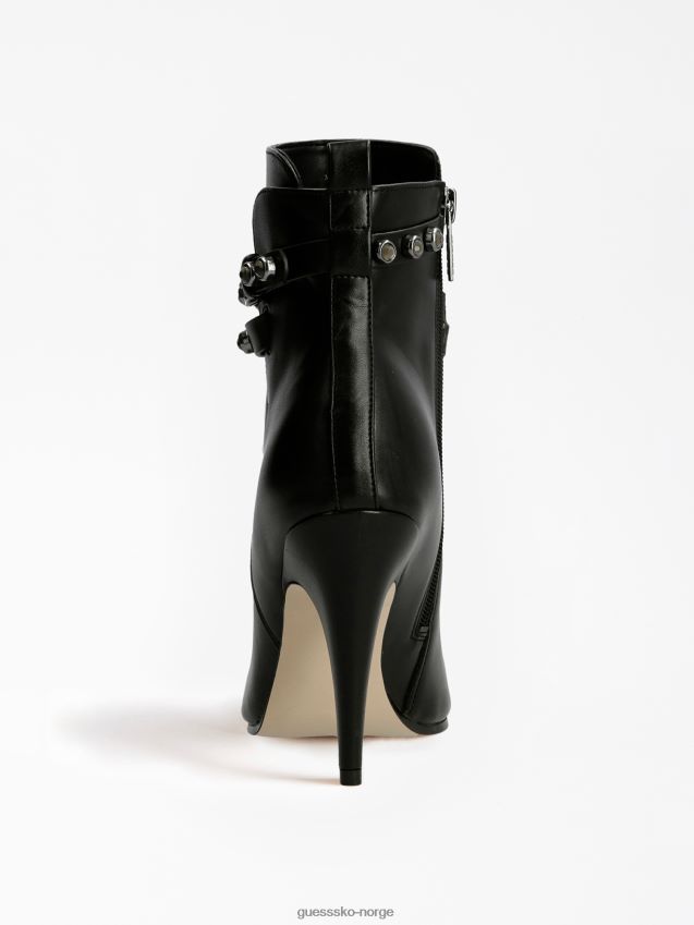 Guess svart jessia bootie i ekte skinn svart kvinner F0LJ806639