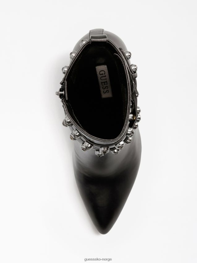 Guess svart jessia bootie i ekte skinn svart kvinner F0LJ806639