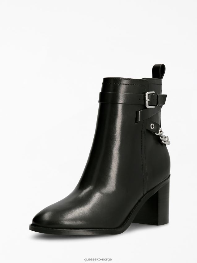 Guess svart kalili bootie i ekte skinn svart kvinner F0LJ805917