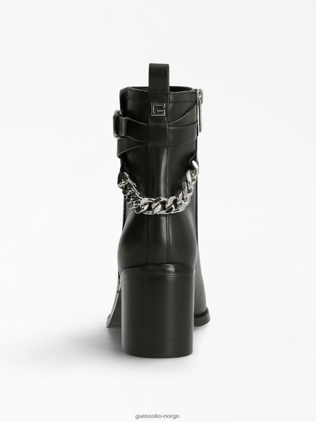 Guess svart kalili bootie i ekte skinn svart kvinner F0LJ805917