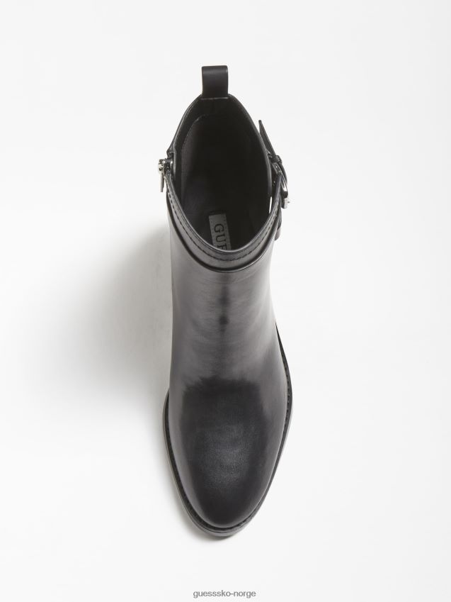 Guess svart kalili bootie i ekte skinn svart kvinner F0LJ805917