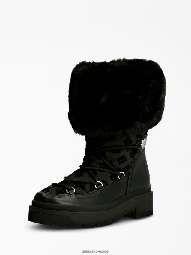 Guess svart larya fuskepels ankelstøvel svart kvinner F0LJ806146