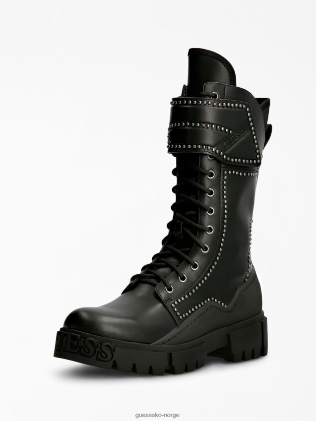 Guess svart nancia stud combat boot svart kvinner F0LJ805662