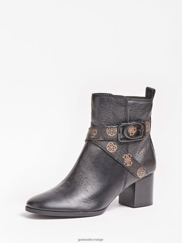 Guess svart patina ankelstøvel i ekte skinn svart kvinner F0LJ805814
