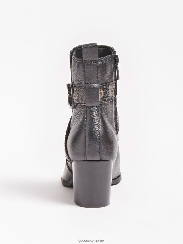 Guess svart patina ankelstøvel i ekte skinn svart kvinner F0LJ805814