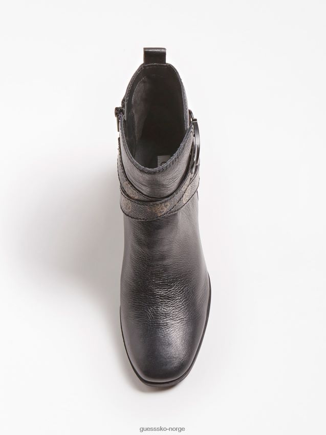 Guess svart patina ankelstøvel i ekte skinn svart kvinner F0LJ805814