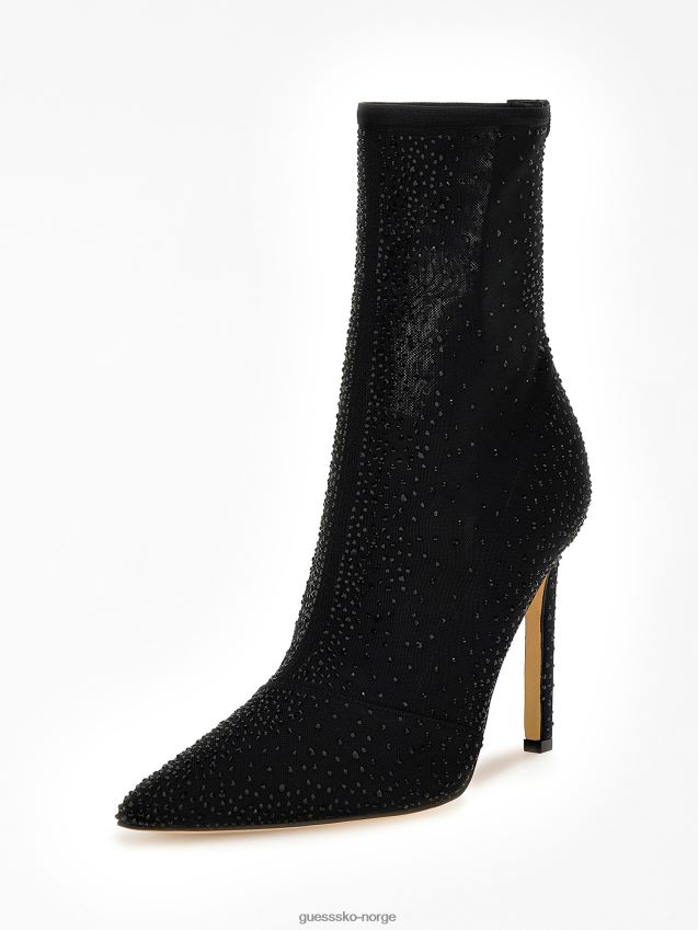 Guess svart sølvo rhinestone bootie svart kvinner F0LJ805546