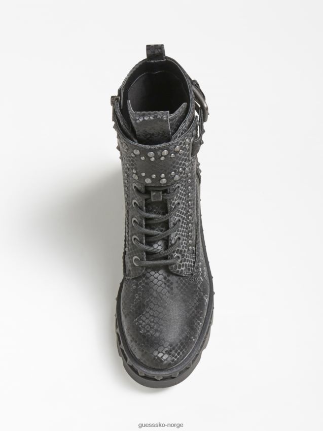 Guess svart variel python-trykk kampstøvel svart kvinner F0LJ805790