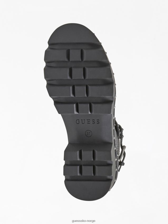 Guess svart variel python-trykk kampstøvel svart kvinner F0LJ805790