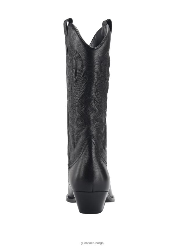 Guess svarte 001 gallen cowgirl støvler i skinn svart 001 kvinner F0LJ809934