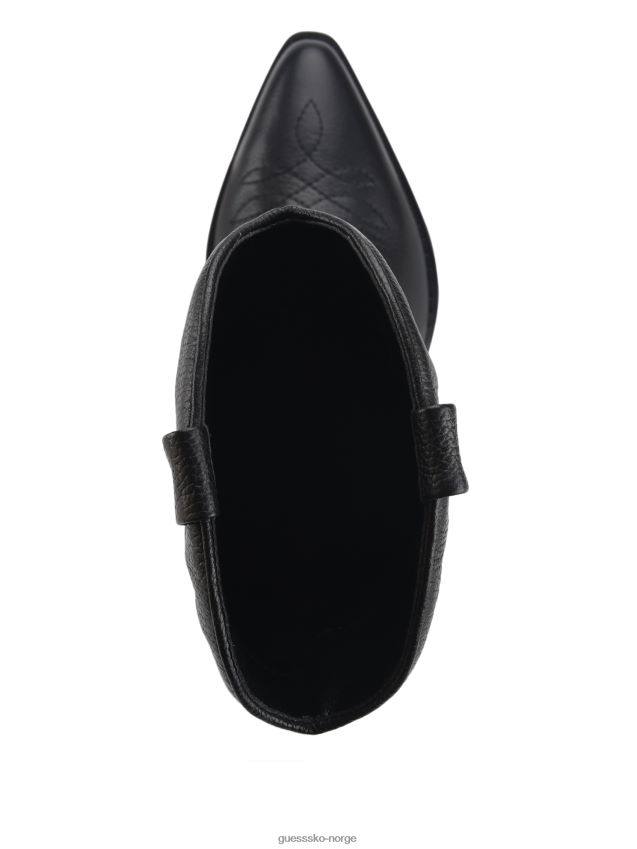 Guess svarte 001 gallen cowgirl støvler i skinn svart 001 kvinner F0LJ809934