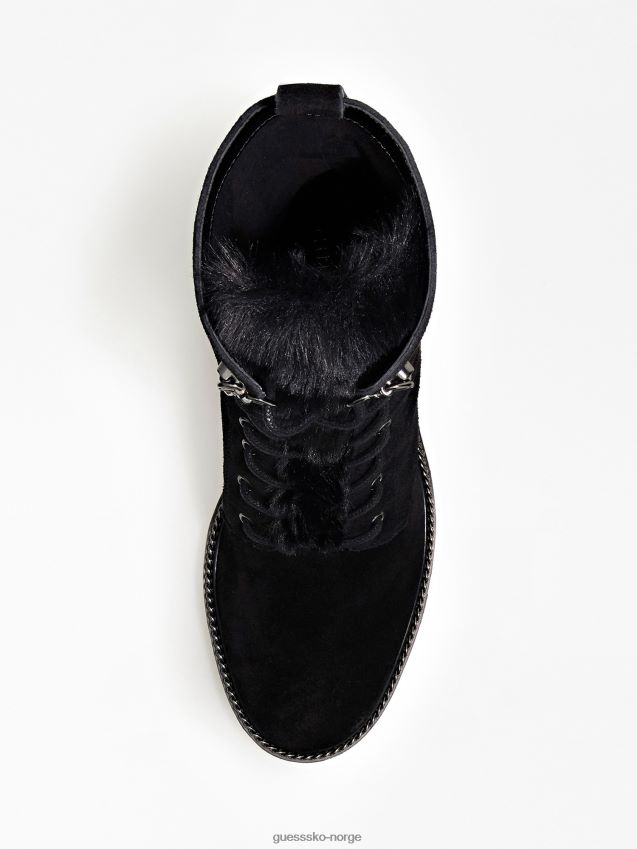 Guess svarte ekte skinn byankan lave støvler svart kvinner F0LJ803579