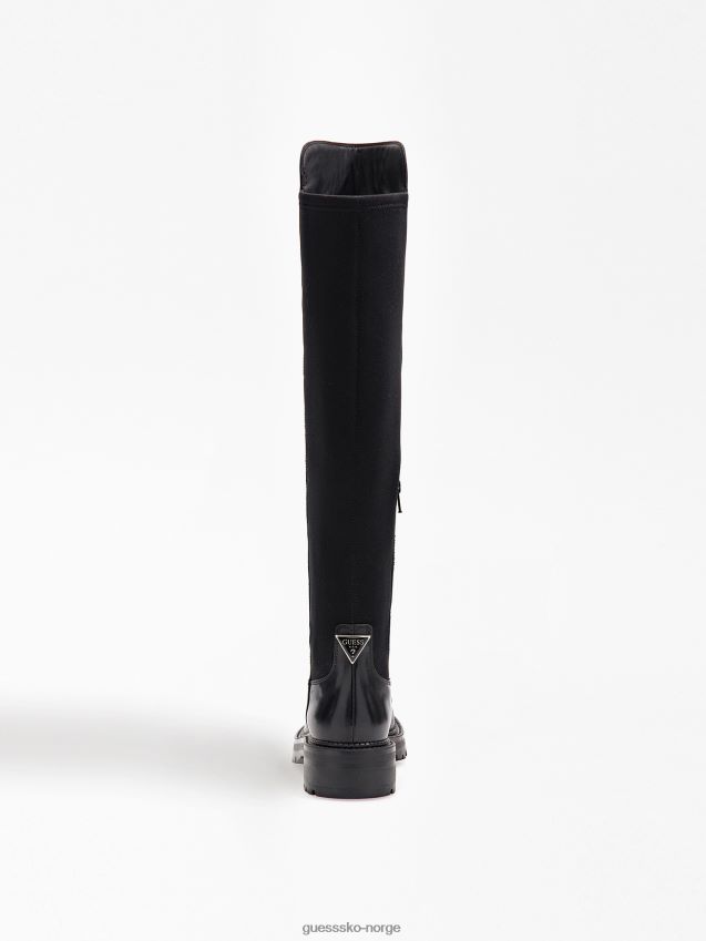 Guess svarte ekte skinn carmen høye støvler svart kvinner F0LJ802874