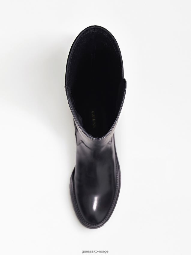 Guess svarte ekte skinn carmen høye støvler svart kvinner F0LJ802874