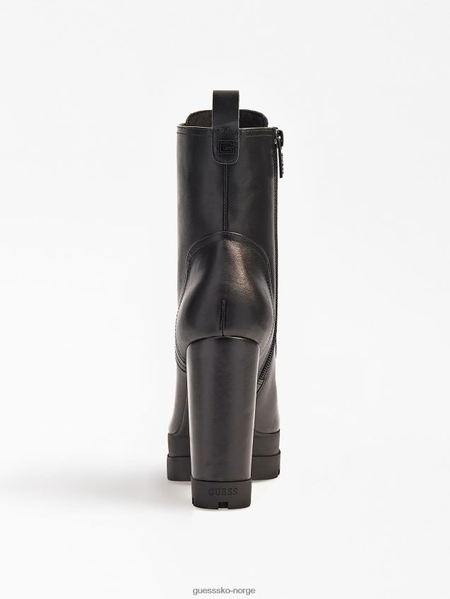 Guess svarte ekte skinnsedler lave støvler svart kvinner F0LJ802685