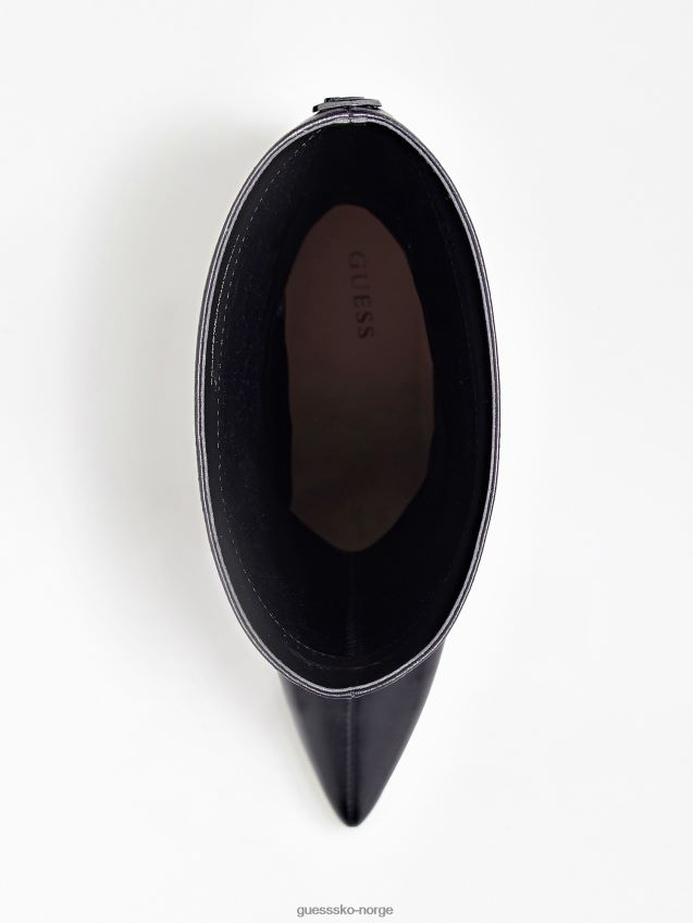 Guess svarte høye dayton-støvler i ekte skinn svart kvinner F0LJ802654