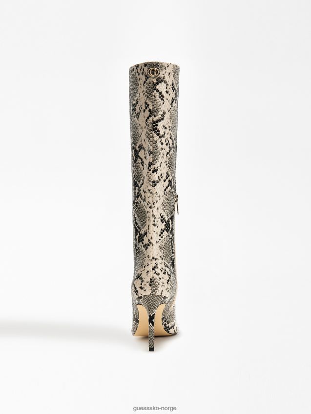 Guess svarte høye dayton-støvler med pytontrykk svart kvinner F0LJ803920