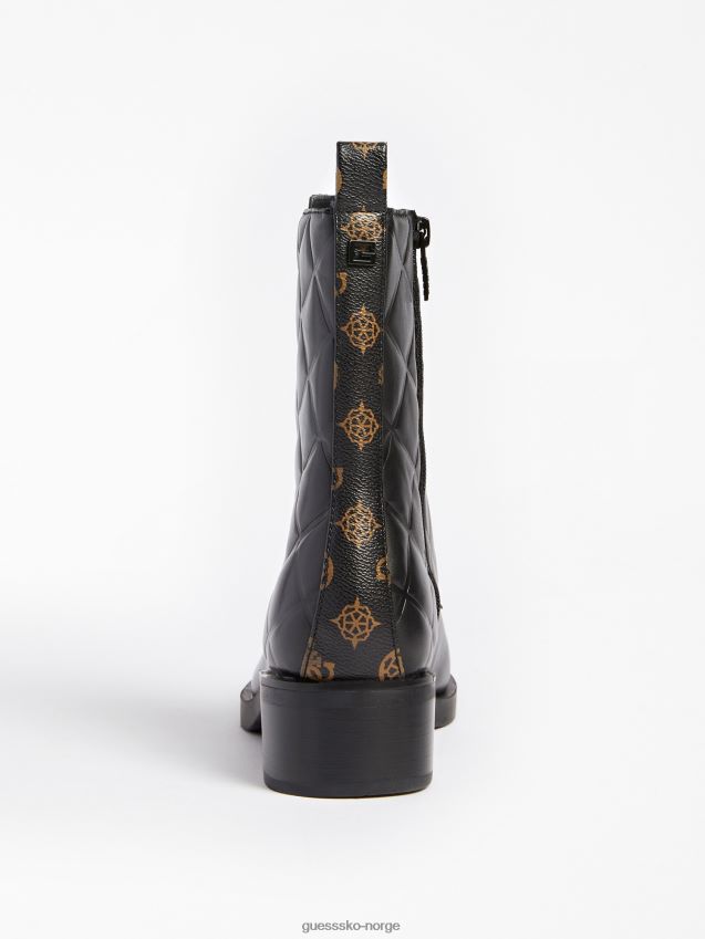 Guess svarte taelin kampstøvler i ekte skinn svart kvinner F0LJ802802