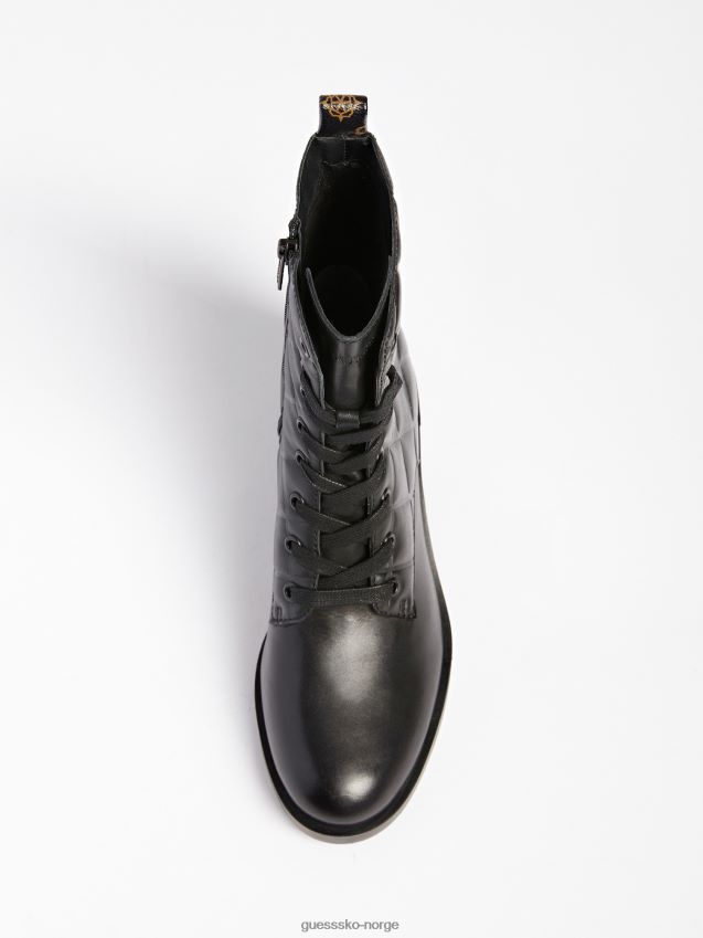 Guess svarte taelin kampstøvler i ekte skinn svart kvinner F0LJ802802