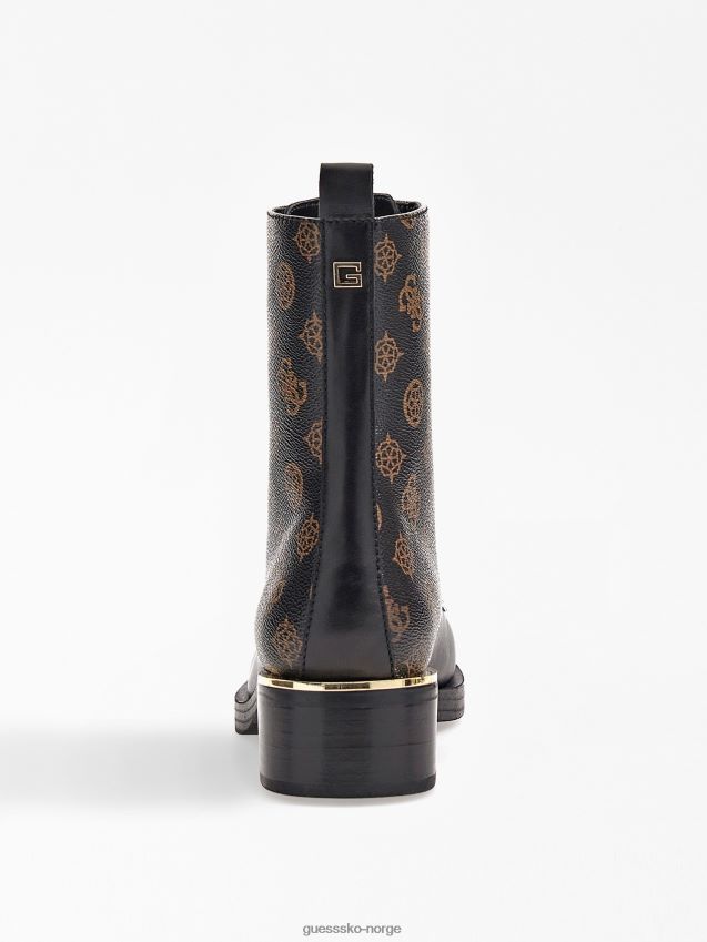 Guess taelin 4g peony logo kampstøvler brun brun kvinner F0LJ803573