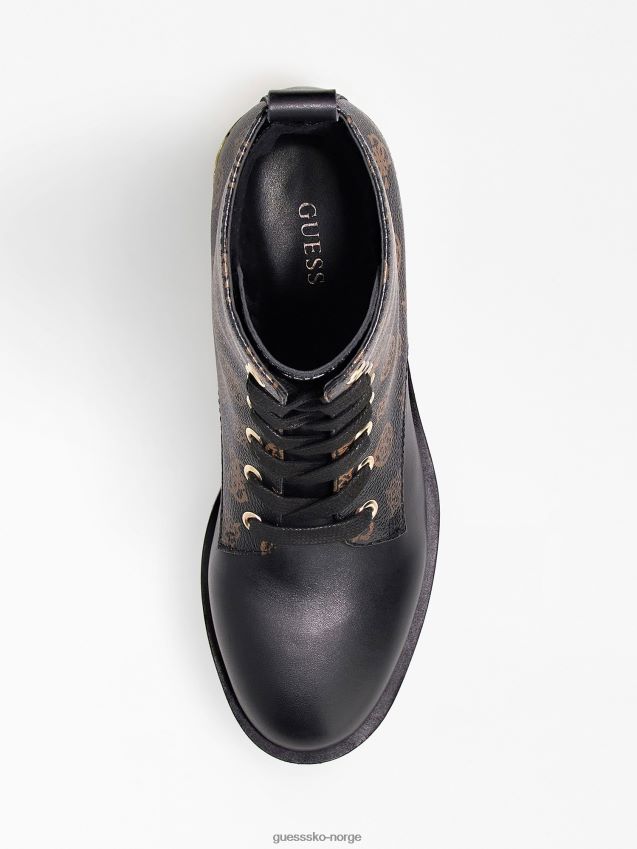 Guess taelin 4g peony logo kampstøvler brun brun kvinner F0LJ803573