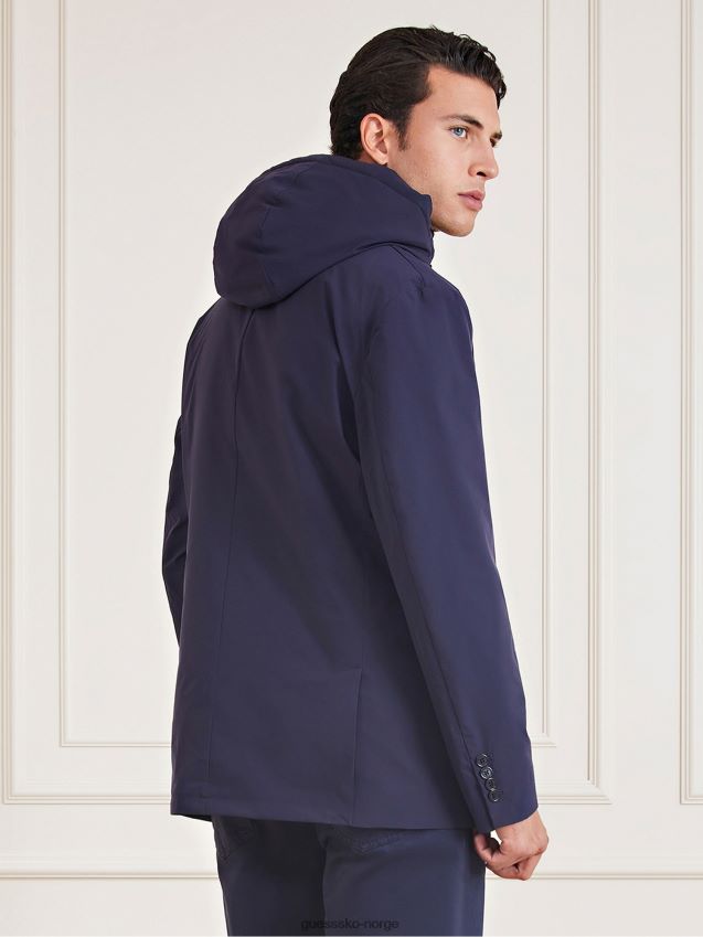 Guess blå marciano blazer med avtagbar vest blå menn F0LJ80881