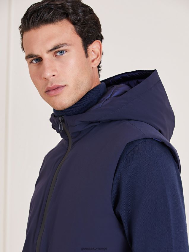 Guess blå marciano blazer med avtagbar vest blå menn F0LJ80881