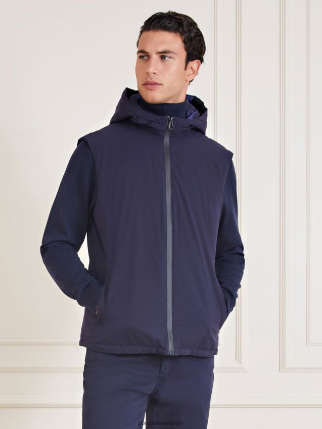 Guess blå marciano blazer med avtagbar vest blå menn F0LJ80881