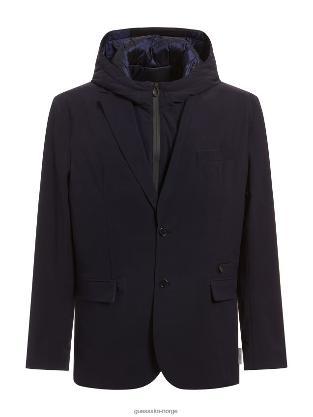 Guess blå marciano blazer med avtagbar vest blå menn F0LJ80881