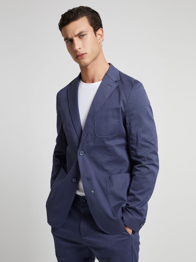 Guess blå slim fit stretch bomullsblazer blå menn F0LJ80381