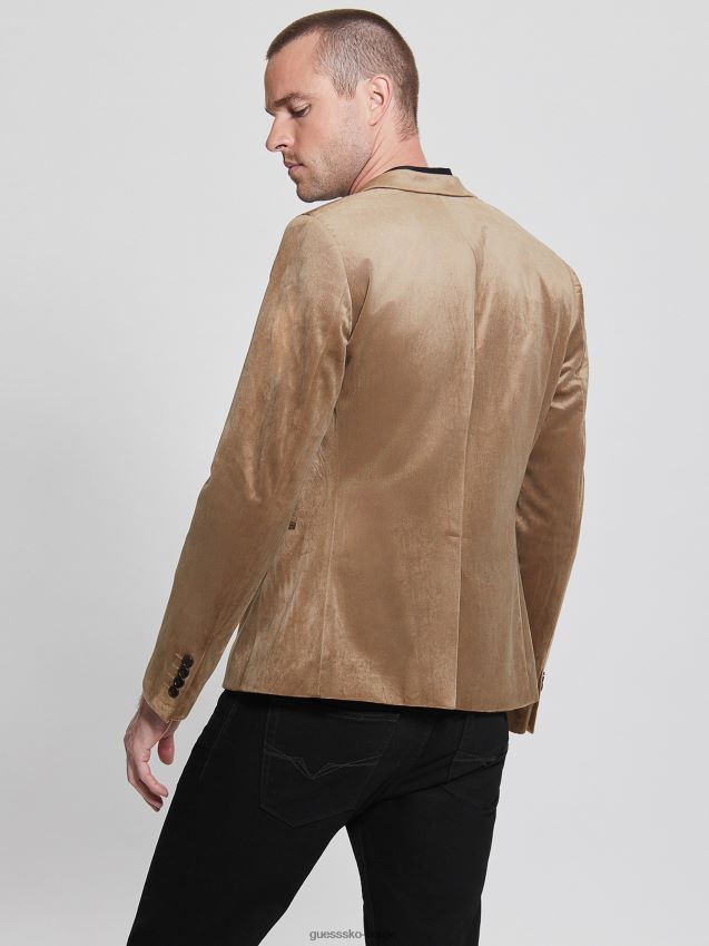 Guess champagne multi fulham velvet blazer champagne multi menn F0LJ8010328
