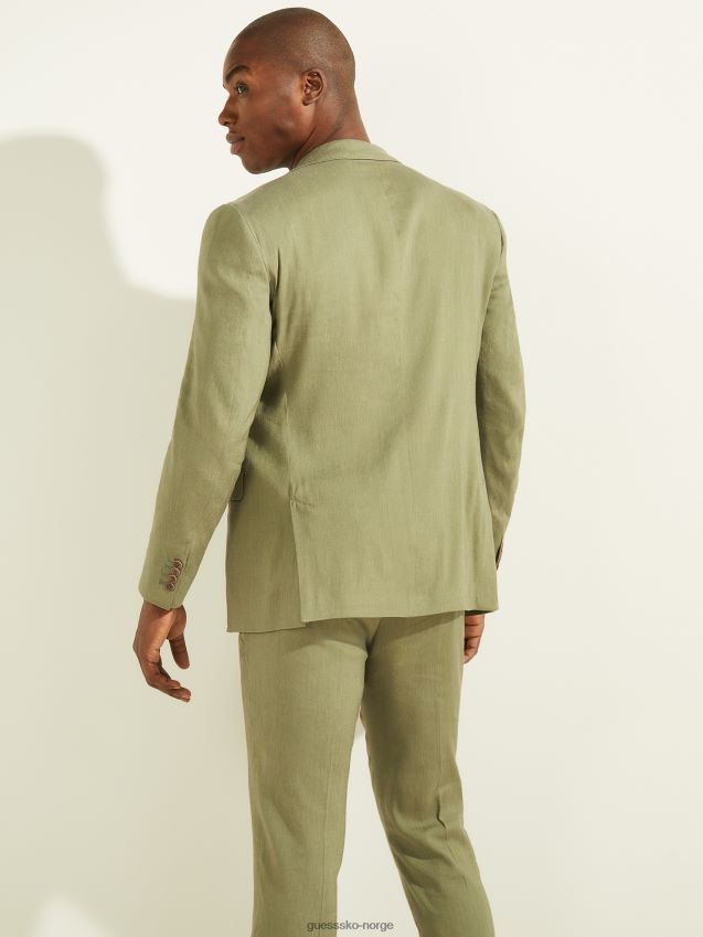 Guess enkeltspent blazer i linblanding, mosegrønn mosegrønn menn F0LJ8010700