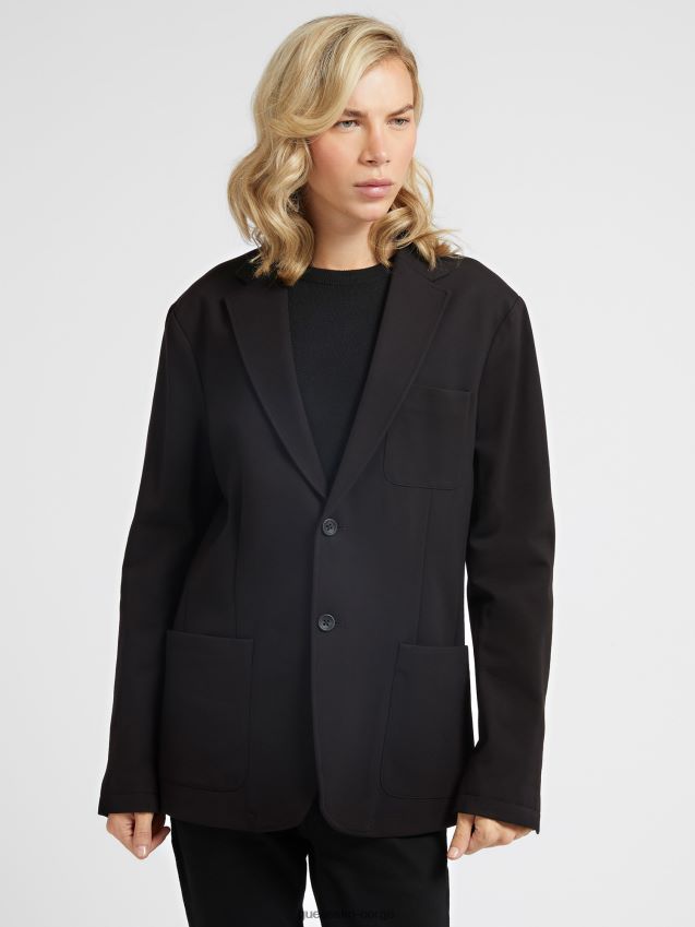 Guess enkeltspent blazer svart svart menn F0LJ80260