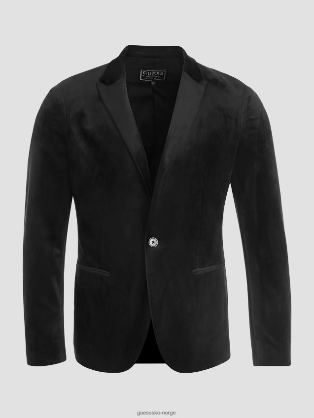 Guess fulham fløyel blazer jet black kulsvart menn F0LJ8010533