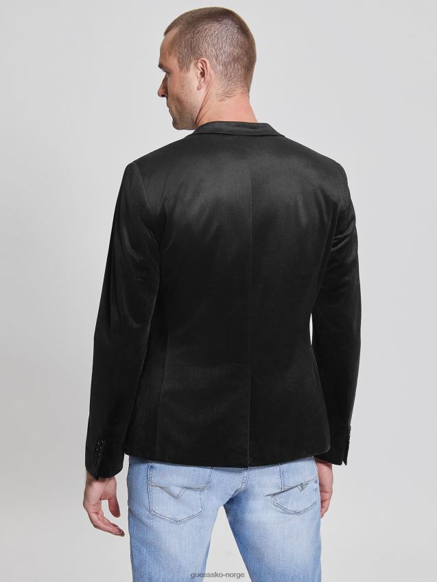 Guess fulham fløyel blazer jet black kulsvart menn F0LJ8010533