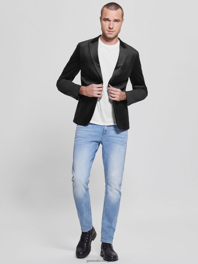 Guess fulham fløyel blazer jet black kulsvart menn F0LJ8010533