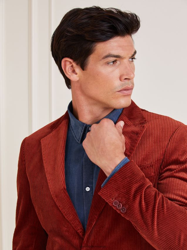 Guess marciano cordfløyel blazer burgunder burgunder menn F0LJ801187