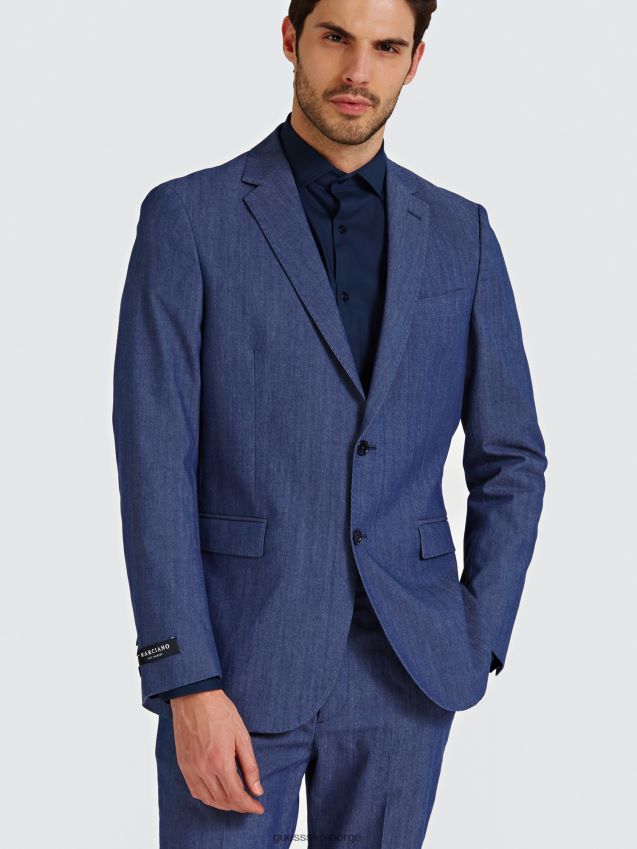 Guess marciano klassisk blazer blå blå menn F0LJ801318