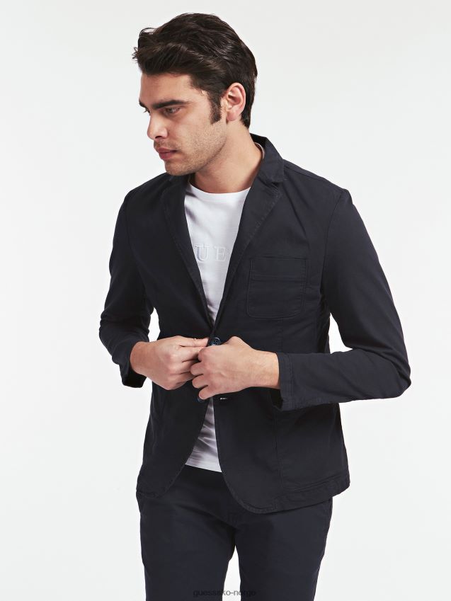 Guess slim fit blazer blå multi blå multi menn F0LJ801274